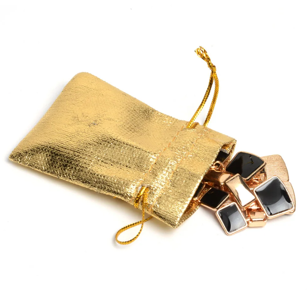 50 шт золотой и серебряный цвет органза шнурок Ювелирная сумка 5,5x7 см, вечерние Новогодние рождественские/свадебные подарочные сумки из органзы сумки