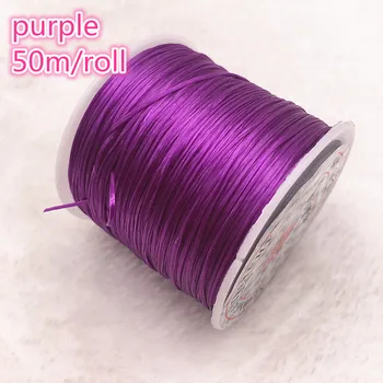 

50M/Roll Purple Flexible Elastic Crystal Line Rope Cord For Jewelry Making Beading Bracelet Wire Fishing Thread Rope #10