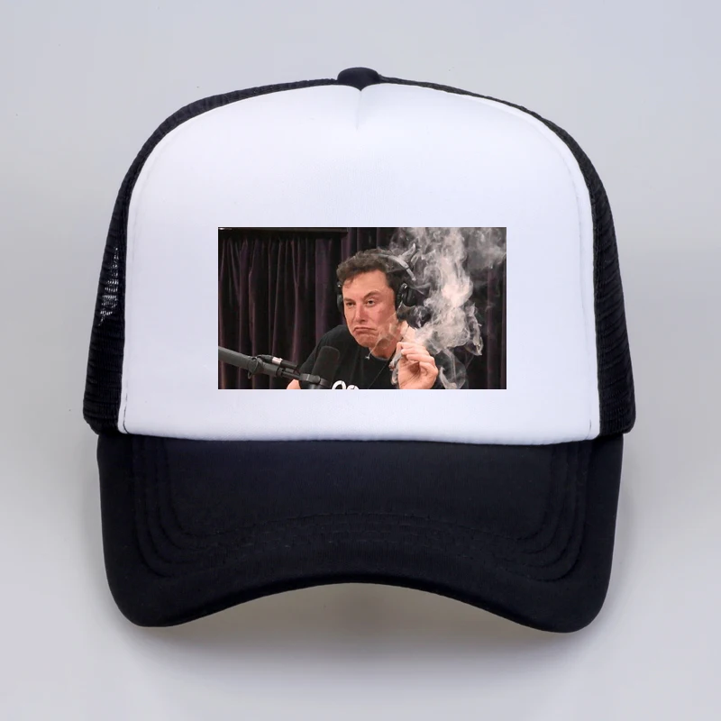 

new Summer cool Mesh cap Elon musk smoking Baseball caps Men Women Outdoor recreation Snapback hat elon musk bone gorras