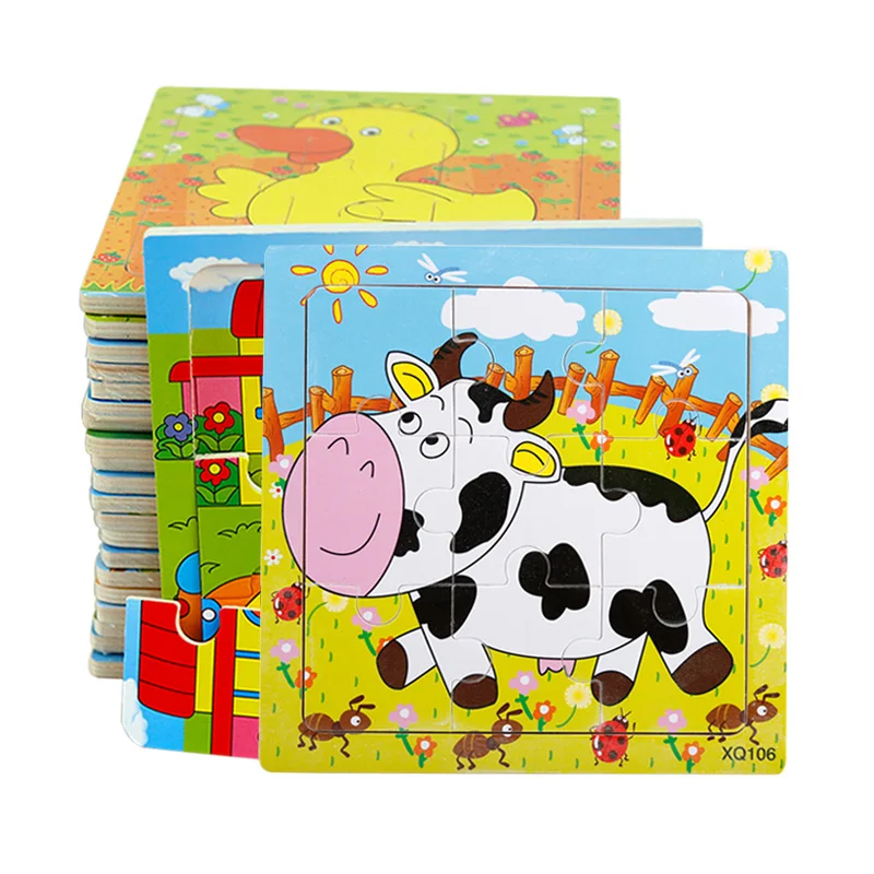 5 pieces/lot Child wooden tangram board Building Blocks 3D puzzle infant baby puzzle intelligence toy wooden puzzle baby-building-blocks-wooden