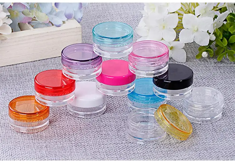 100pcs wholesale 3 g 5 g plastic nail polish jars , 3g 5g round small