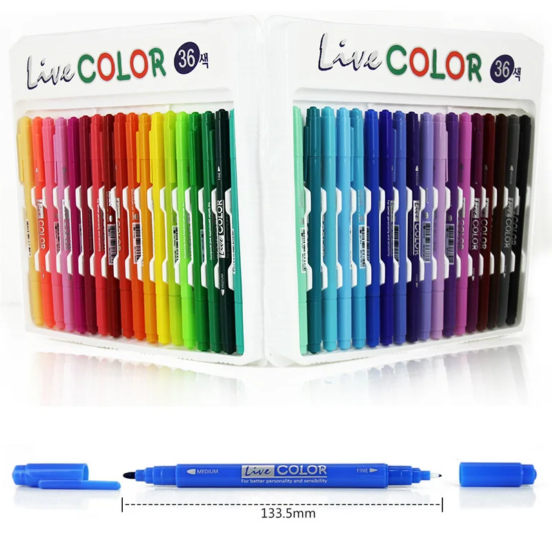 

36 Colors Set Double ended Twin Tip Art Sketch Cartoon Marker Pens Marker Watercolor Pens Dual Nip Art Marker DIY Drawing Pen