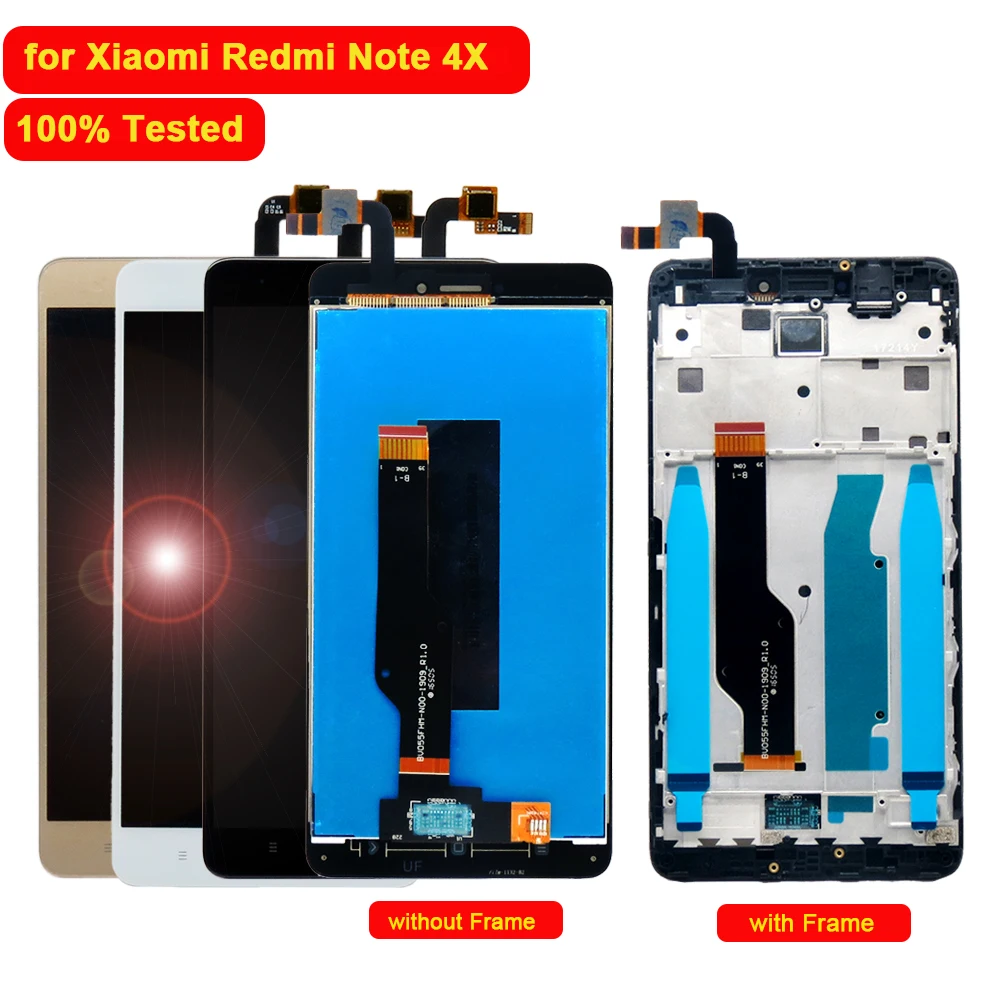 

100% Tested for Xiaomi Redmi Note 4X LCD Display Touch Screen with Frame Assembly for Redmi Note 4 Global Version Phone