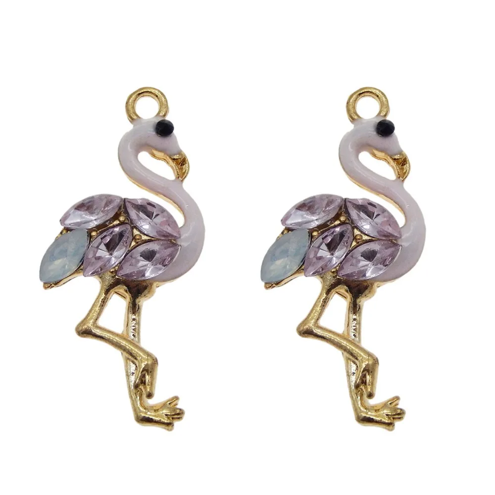

5pcs Flamingo Bird Jewelry For Cute Earrings Bangles Flamingo Animal Crane Earring Charm Necklace Pendant Bracelet Diy Handmade