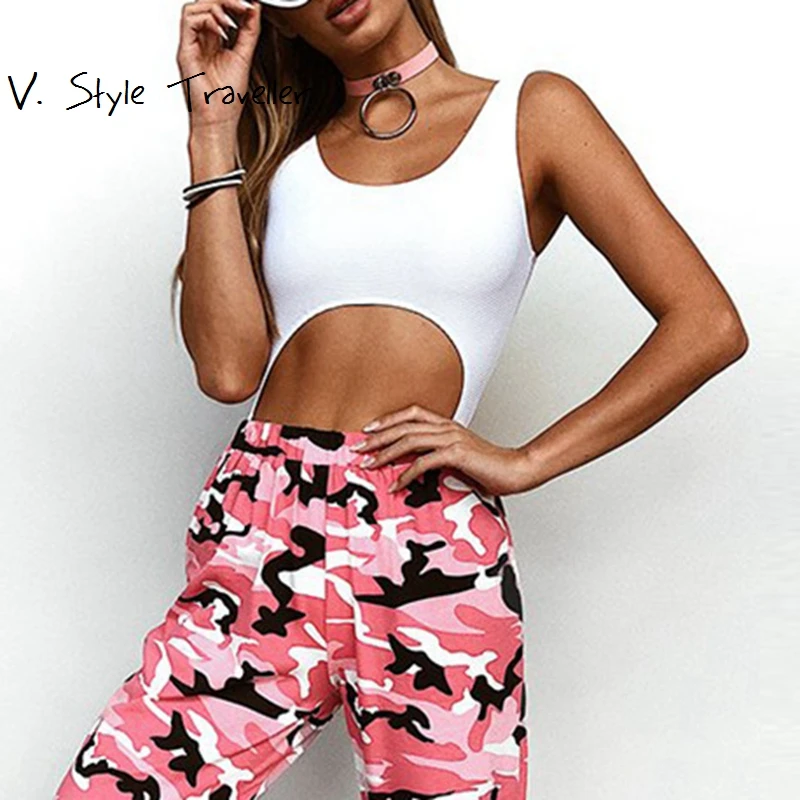 Buy Sexy Bodysuit Women Tank Hollow Out White Jumpsuit