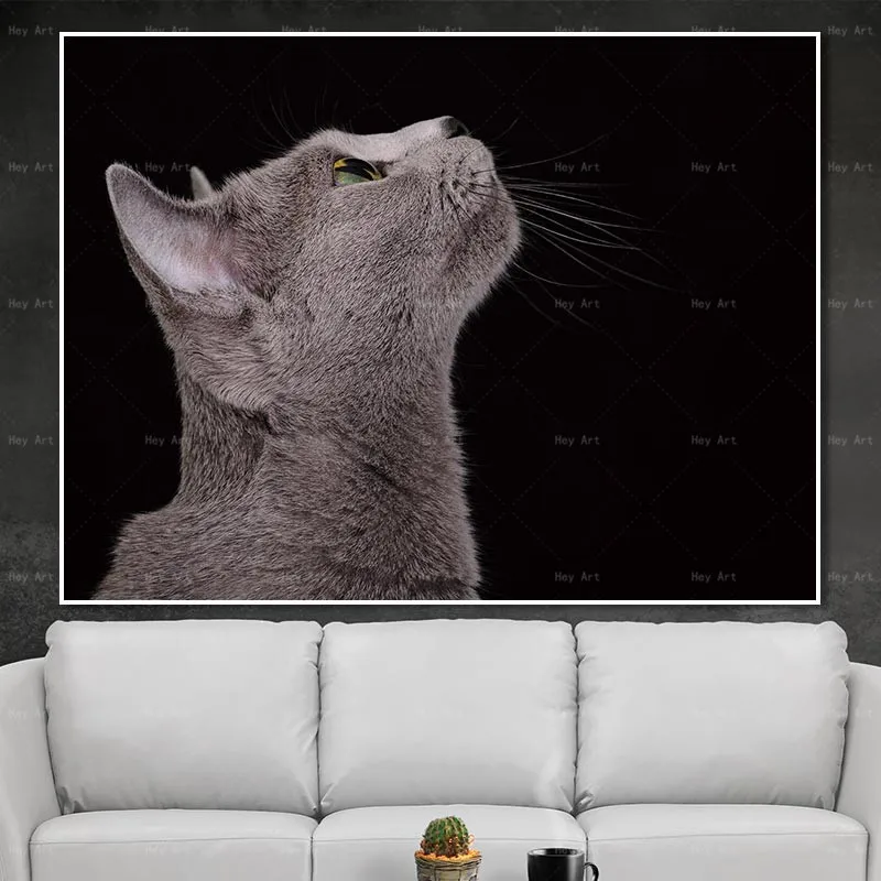 Black White Wall art Posters and Prints Animals Canvas Painting Frameless painting Giclee Paintings for Living Room