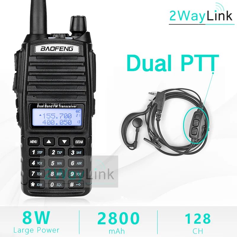 

BaoFeng UV-82 Walkie-Talkie 8 Watt U/V Baofeng UV 82 Headset Walkie Talkie 10 KM Baofeng 8W Radios uv 9r ham radio 10 KM