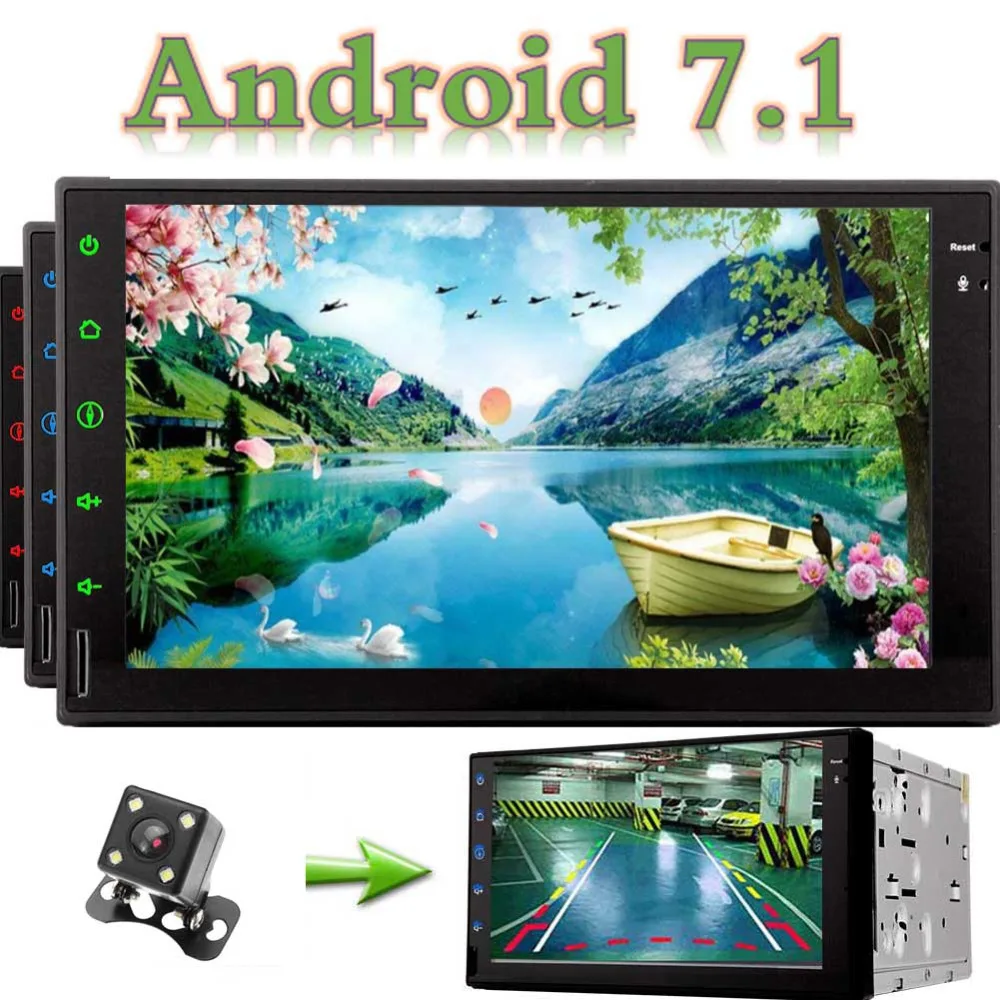 Radio Autoradio Bluetooth Android 7.1 Double Din Octa Core Car Stereo GPS Navigation with WIFI 7&quot Capacitive | Автомобили и
