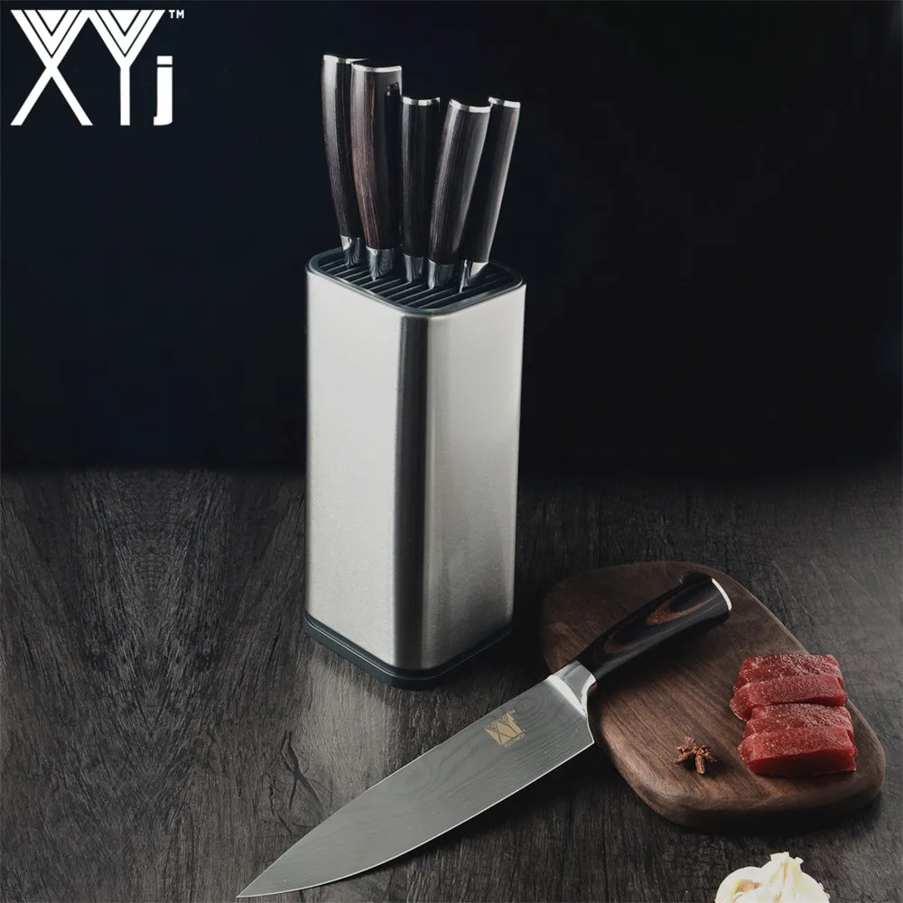 XYj Дамасские жилы кухонный нож инструменты аксессуары 5 дюймов японский нож повара 7CR17 нож из нержавеющей стали Santoku
