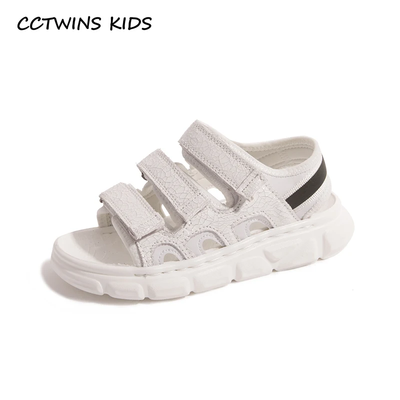 

CCTWINS Kids Shoes 2019 Summer Girls Fashion Boys Sandals Microfiber Children Beach Flats Toddler Baby Soft Barefoot Shoes BS211