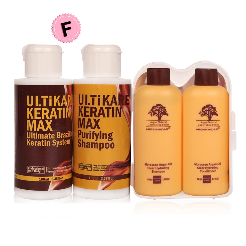 

Travel Set with 100ml FREE Formaldehyde Brazilian Keratin Hair Treatment +100ml Purifying Shampoo Treatment Repair Damage Hair
