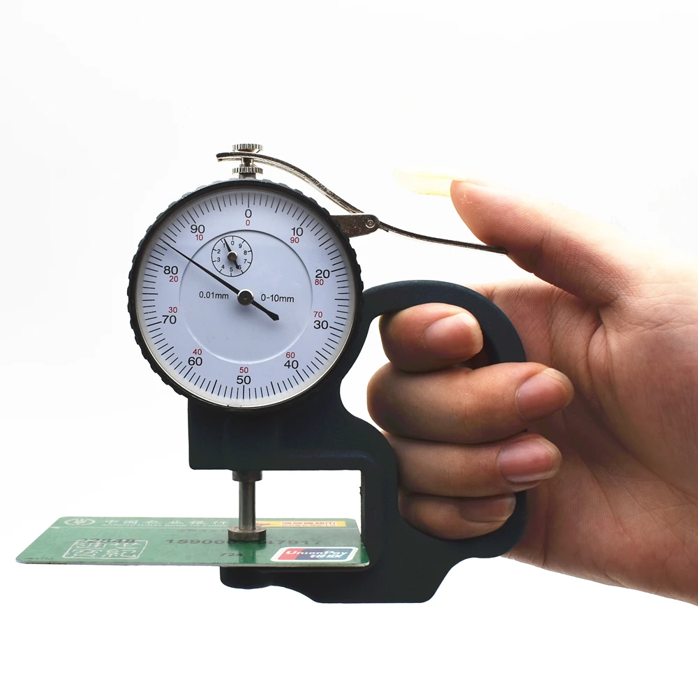 

0-10mm 0.01mm Dial Thickness Gauge High Precision Leather Metal Case Tester Flat Micrometer Width Measuring Instrument Tools