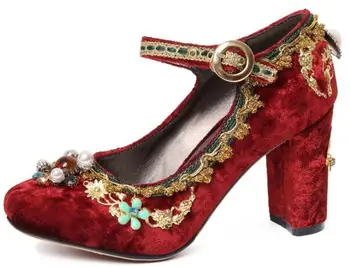 

Zapatos Mujer Fasion Laides Bride Chunky High Heels Ankle Strap Women Pumps Party Women Wedding Shoes Woman G61652