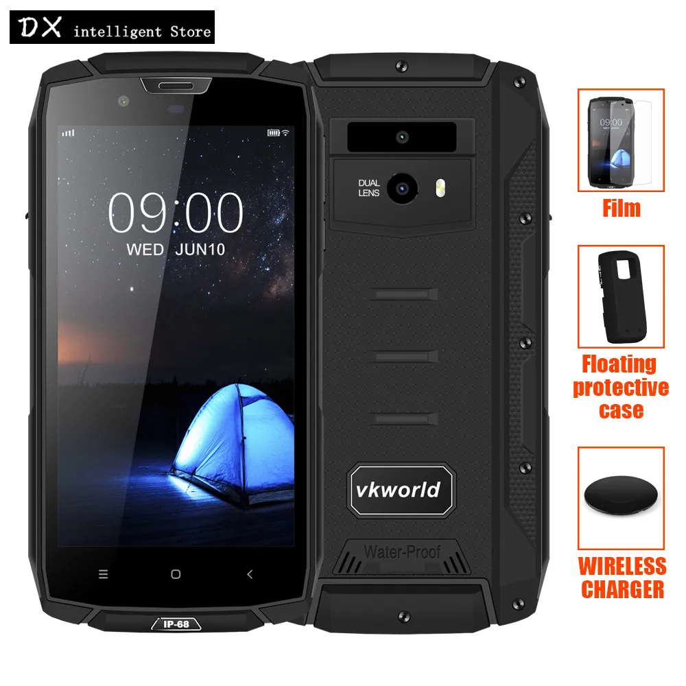 VKWORLD VK7000 4 GB 64 Android 8 0 смартфон IP68 Водонепроницаемый MTK6750T Восьмиядерный 16MP двойной