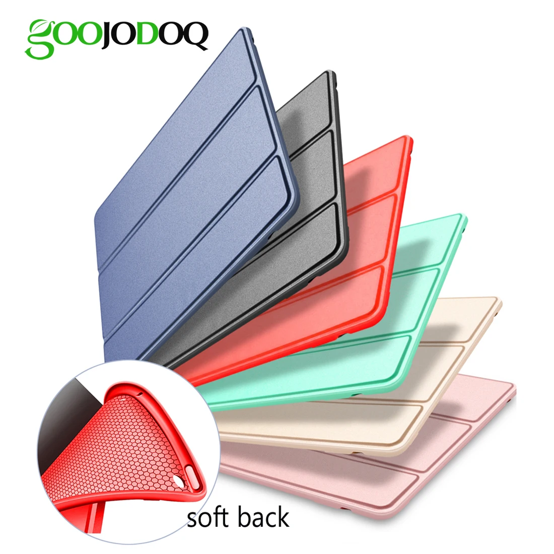 For iPad Air 2 Air 1 Case Silicone Soft Back Slim Pu Leather Smart Cover Case for Apple iPad Air 2 1 Case Auto Sleep / Wake up