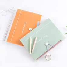 Свежий карамельный цвет многослойный А4 Папка-вкладыш файл сумка Кнопка информация сумка для хранения орган сумка