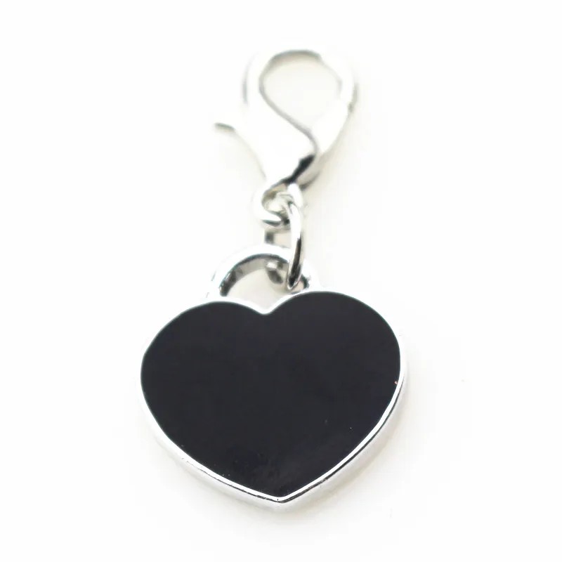 

New arrive 20pcs/lot Black hearts charms dangle charms lobster clasp hanging floating charms Diy bracelet pendants jewelry