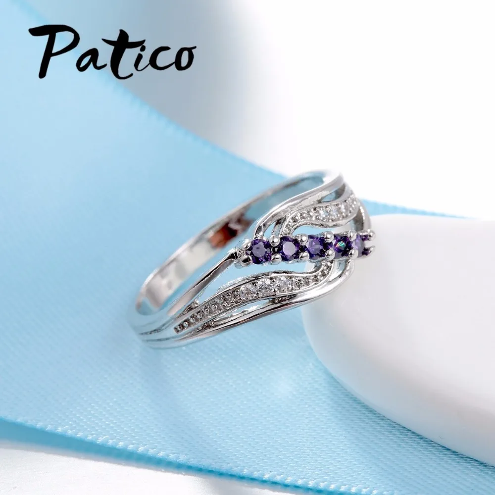 Роскошное богемное стильное привлекательное дизайнерское ювелирное фиолетовое AAA Кристальное 925 пробы Серебряное кольцо