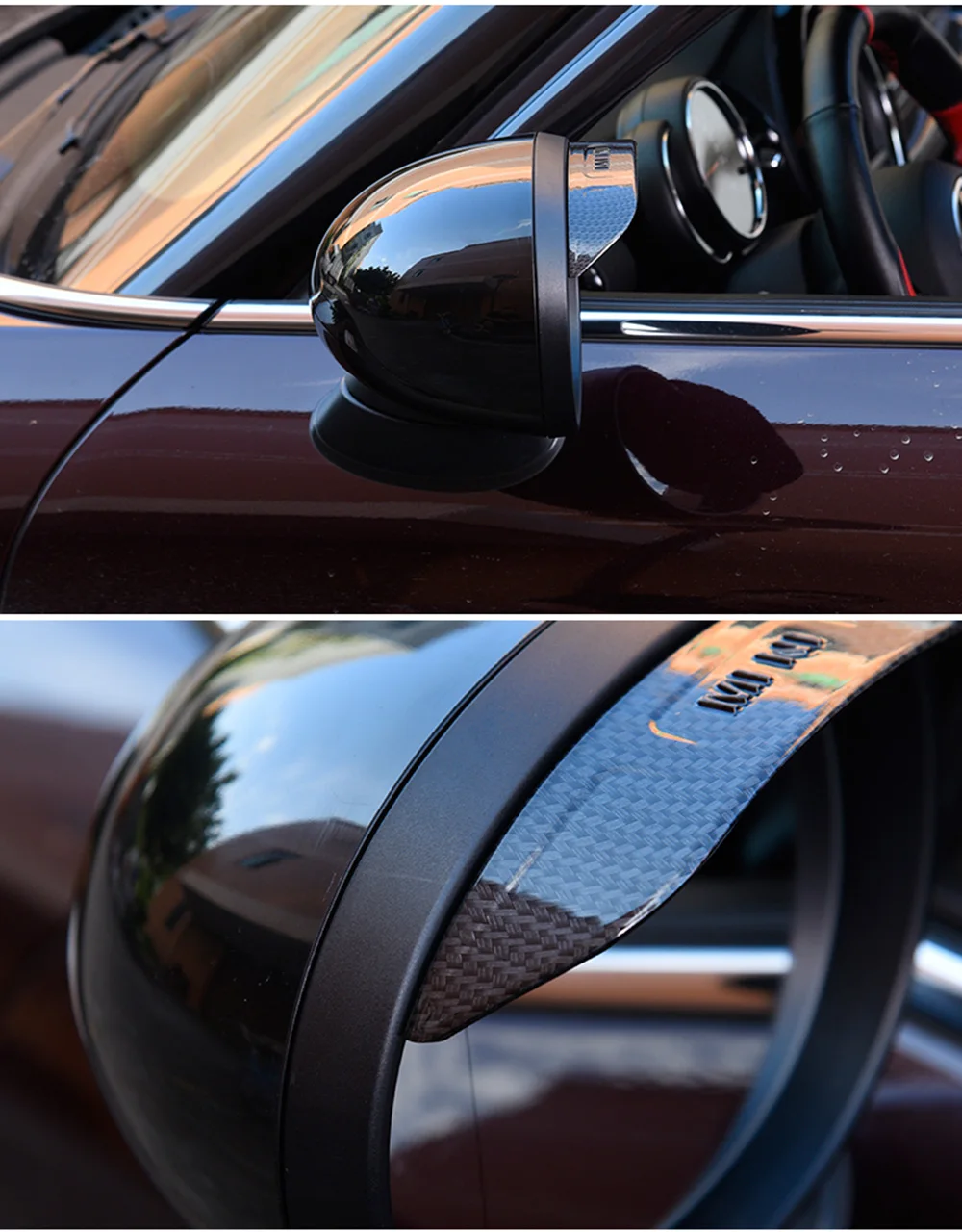 2 шт., Универсальное Автомобильное зеркало заднего вида, дождевик, тени для бровей, дефлектор, козырек, водонепроницаемый чехол для Mini Cooper S One d JCW R60, аксессуары