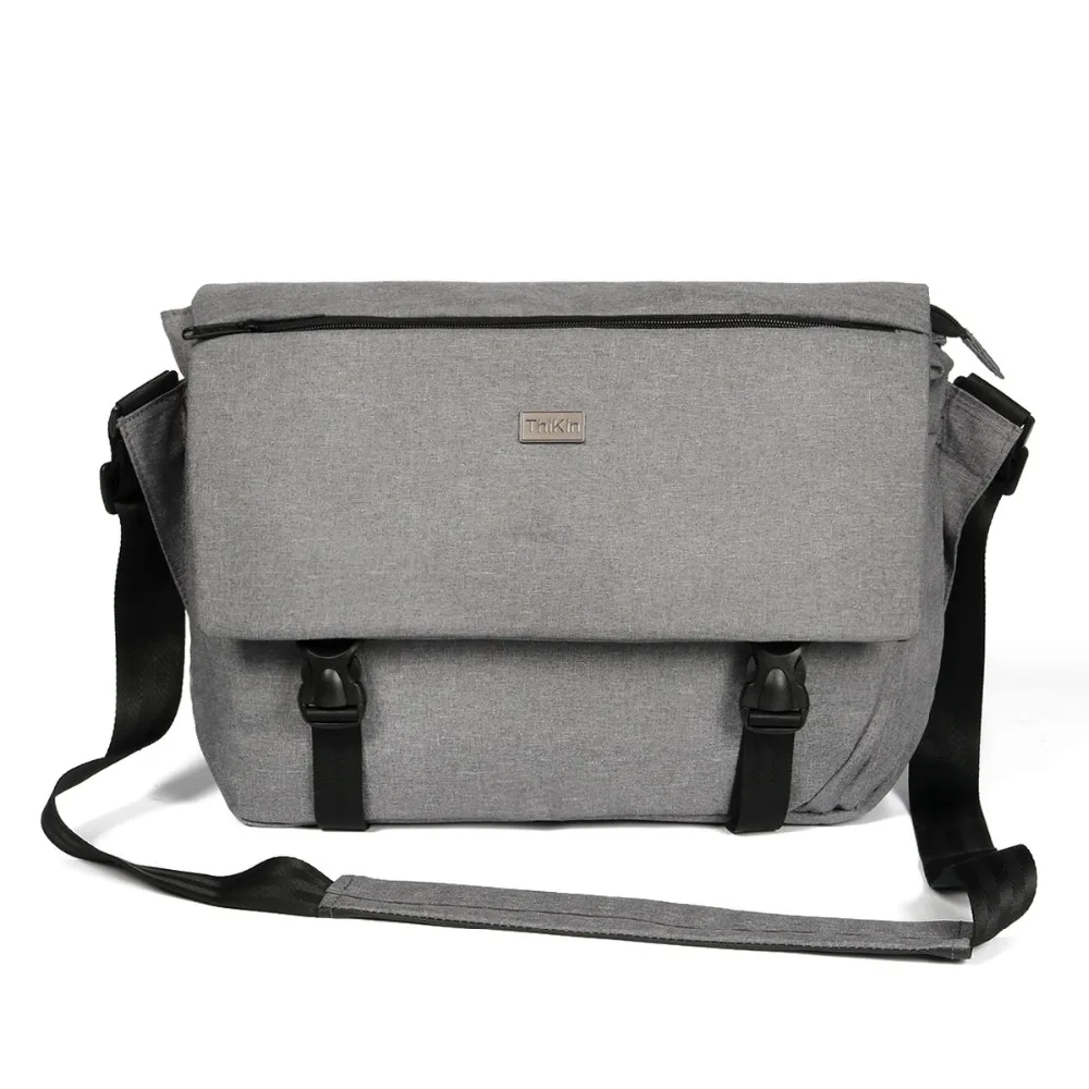 

High Quality Men's Grey 14Inch Laptop Shoulder Bag Vintage Women Ipad Messenger Bag Travel Korean Style Cross Body Bag