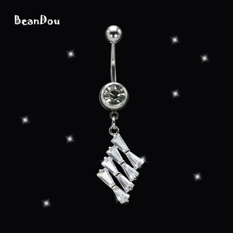 Fashion Sexy Dangle Belly Ring Piercing Jewelry Navel Ombligo Belly Button Rings Surgical Steel 