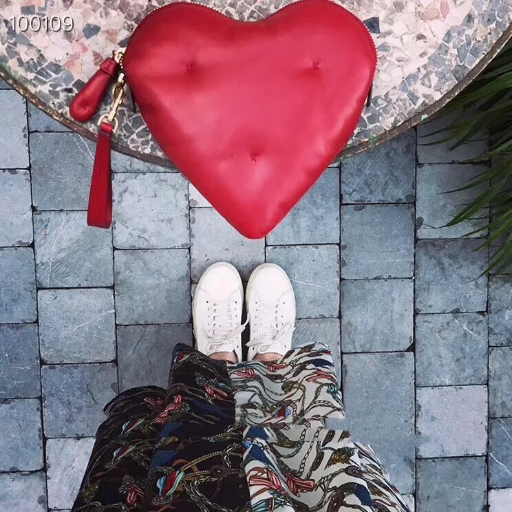 

Luxurious Vintage Red Heart Shape Bags Women's Handbag Shoulder Bag Crossbody Messenger Bag Pouch Purse Strap