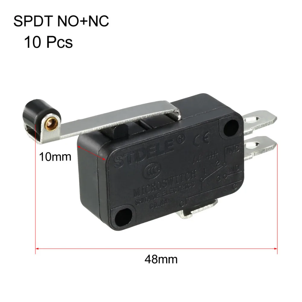 Uxcell Black Switches Hinge Roller Lever Micro Limit Switch for Automatic Machine Communication Equipment Car Electric 10pcs Uxcell Black Switches Hinge Roller Lever Micro Limit Switch for Automatic Machine Communication Equipment Car Electric 10pcs