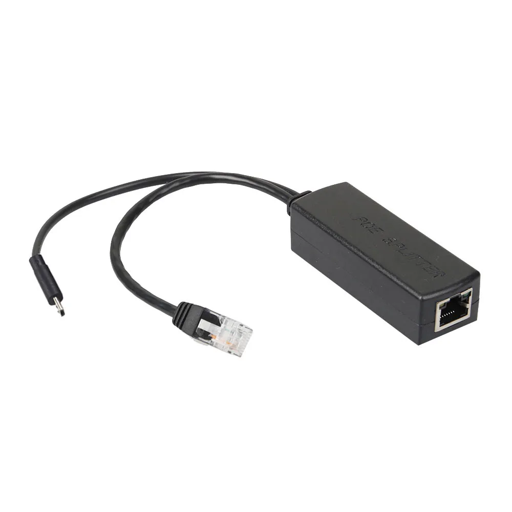 IEEE 802.3af Micro USB Активный сплиттер PoE Power over Ethernet 48V to 5V 2.4A для планшета Dropcam или Raspberry