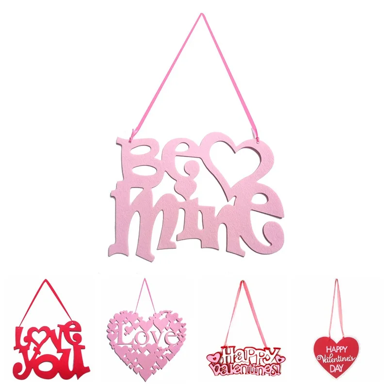 

Valentine's Day Decorative Hanging Ornaments Non-woven Fabrics Letter Decorations For Valentine's Day Wall Door Window Decor