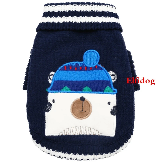 Полосатый зимний свитер для домашних животных для собак, хлопковое вязаное пальто, куртка, теплое рождественское пальто XS XL, костюмы для щенков, животных, товары для кошек, бульдогов