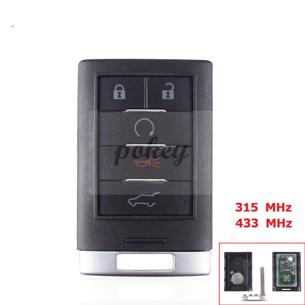

For CADILLAC Replacement Key Shell fit Smart Remote Key Case Entry Fob 5 Buttons