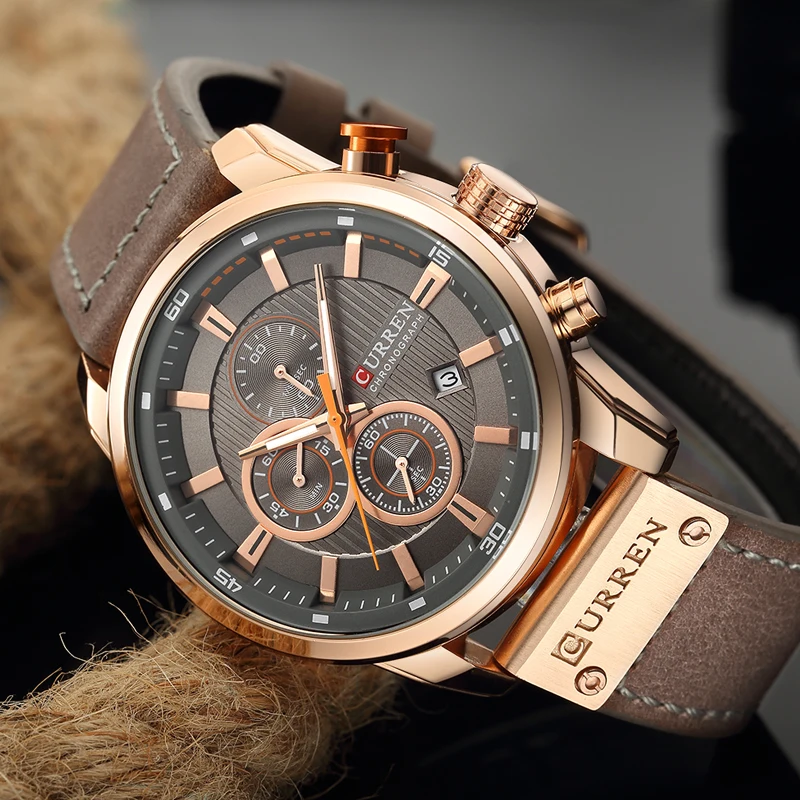 CURREN 8291 Luxury Brand Men Analog Digital Leather Sports Watches Men's Army Military Watch Man Quartz Clock Relogio Masculino drop shipping wholesale cheap rose gold case (2)