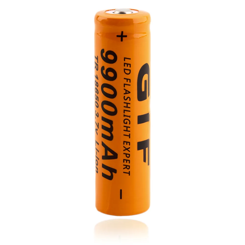 

18650 Batteries GIF 3.7V 9900mAh Rechargeable Li-ion Lithium Battery Protective Yellow Shell for LED Flashlight