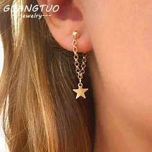 Brincos de pendurar feminino, brincos de personalidade, simples, de estrela, pendurada, coreano, de metal, joia para mulheres
