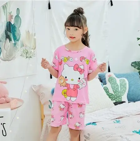 boys and girls fashion Sleepwear children's giftsNew Arrival Children's short-sleeved shorts suit cartoon cute pajamas