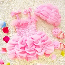 Летний Детский бикини для девочек, милый купальник для малыша с рюшами и бантом, купальный костюм принцессы, От 1 до 9 лет