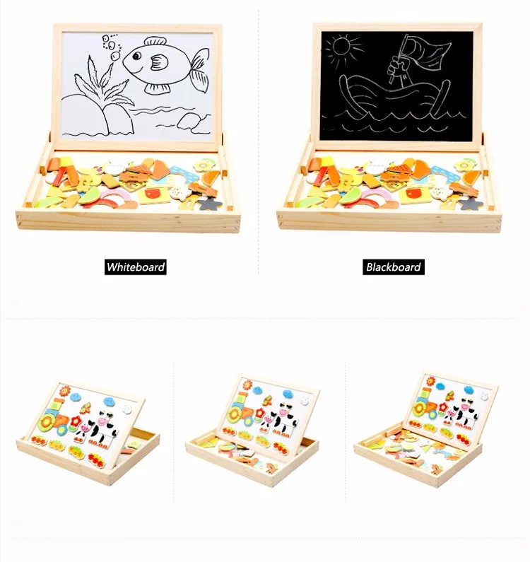 Магнитные деревянные Мультяшные аниме доска для рисования детские 3d Пазлы детские развивающие игрушки