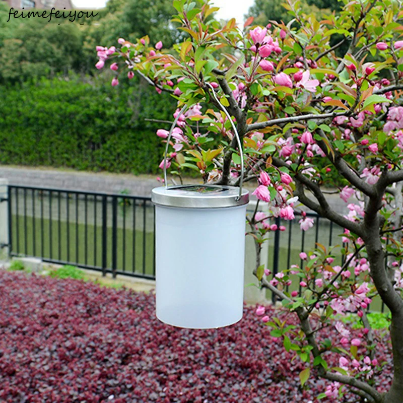 

Feimefeiyou waterproof outdoor led solar lamp cylinder garden lamp hang light small night light Pail lawn light