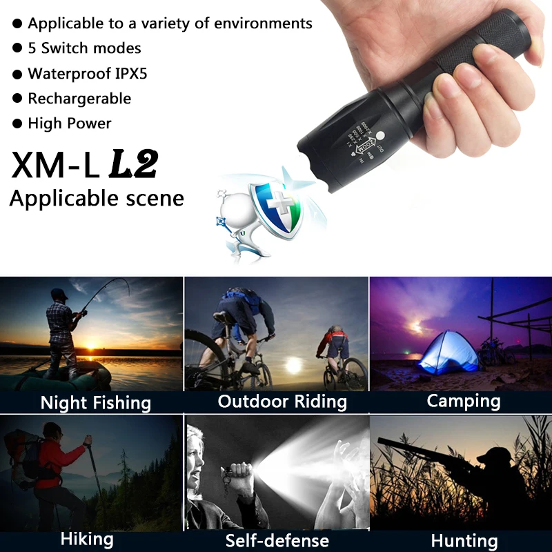 Lanternas e Lanternas led cree xm-t6 lanterna 8000 Tipo de Item : Lanternas