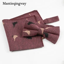 Mantieqingway Модный хлопковый пинт Свадебный галстук Hanky набор для мужчин Gravata Borboleta Vestidos Карманный квадратный галстук с бантом