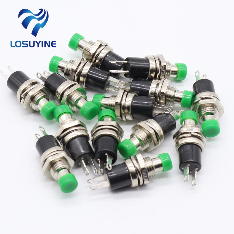 

IMC Hot 10Pcs Green Cap SPST Momentary Mini Pushbutton Switch DC 50V 0.3A