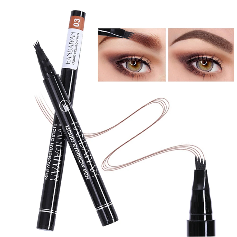 Long lasting Super Fine 4 Claw Tattoo Eyebrow Pencil Liquid Eyebrow Pen