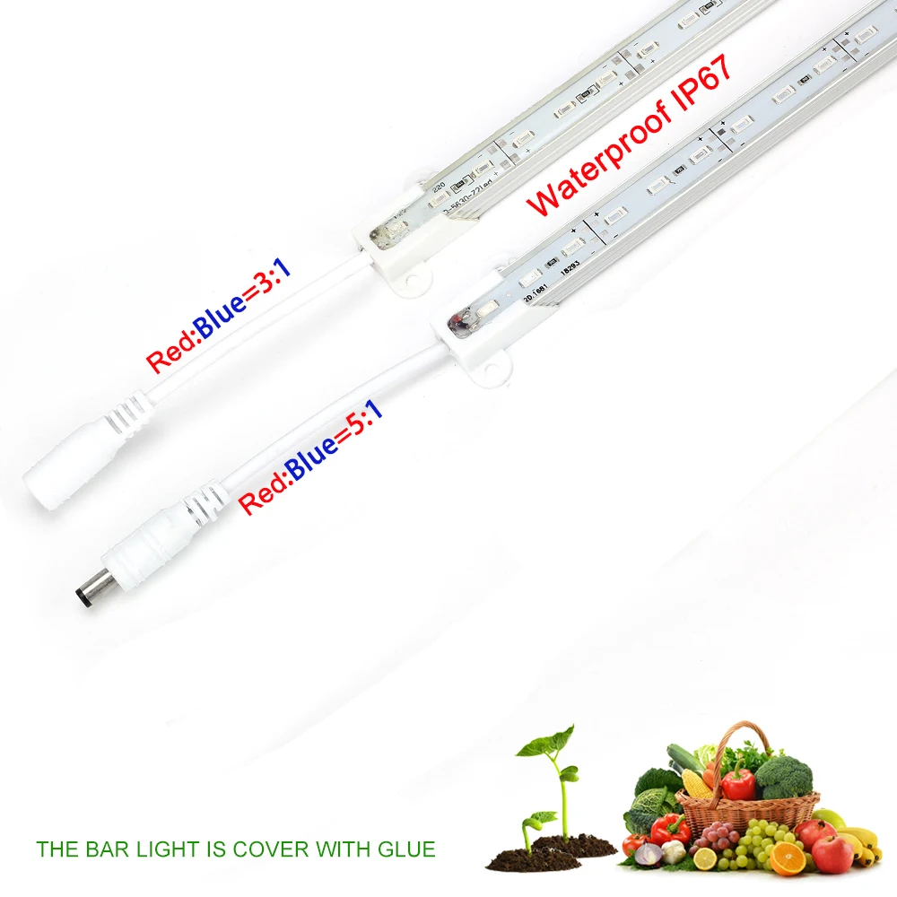 2 шт. светодиодный светильник IP67 Водонепроницаемый 50 см с DC вилкой светодиодный светильник 5630 для аквариума теплица растительный светильник
