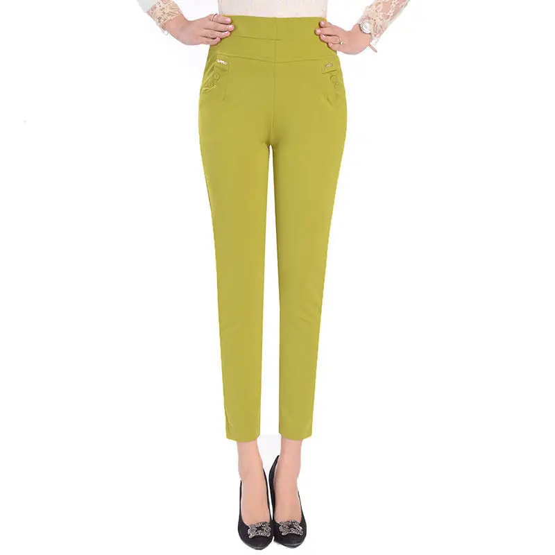 5XL брюки женские летние эластичные тонкие брюки с высокой талией женские брюки женские повседневные уличные брюки размера плюс офисные женские брюки Q1427