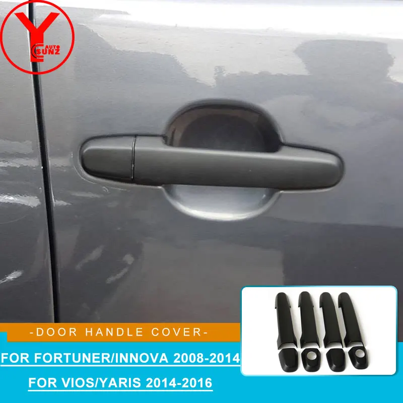 

black door handle cover For toyota hilux fortuner innova vigo 2008-2012 2013 2014 accessories For yaris L vios 2014-2016 YCSUNZ