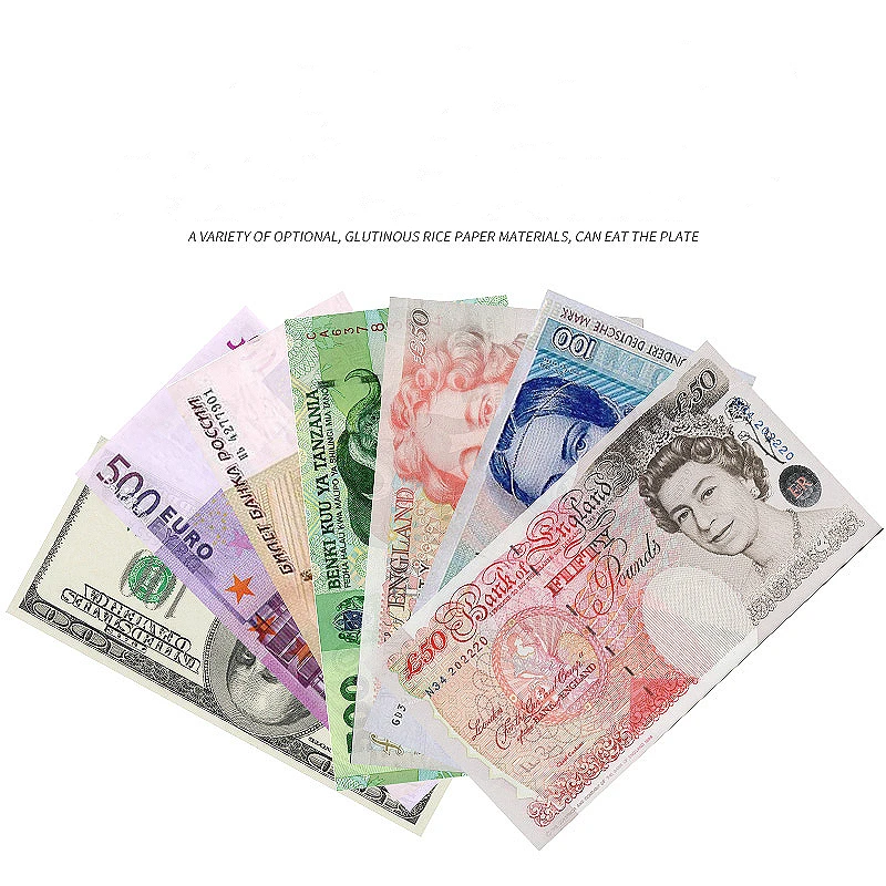 

Usable rice paper coins can be eaten in dollars a variety of optional,glutinous rice paper materials,can eat the plate