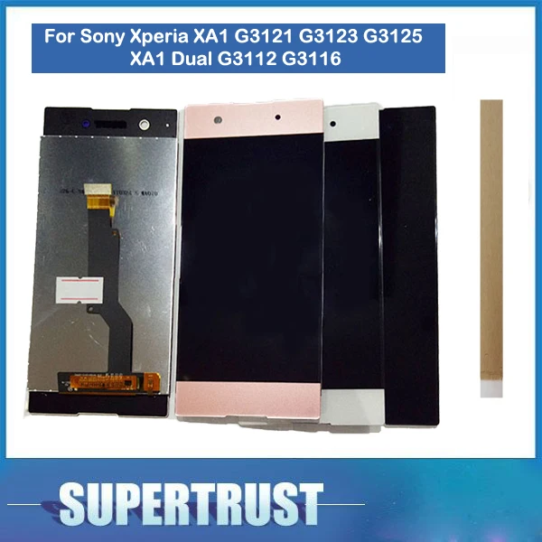 Najtaniej Dla Sony Xperia XA1 G3121 G3123 G3125 XA1 podwójny G3112 G3116 ekran LCD wyświetlacz z ekranem dotykowym czujnik szkło zgromadzenia z narzędzia + taśmy