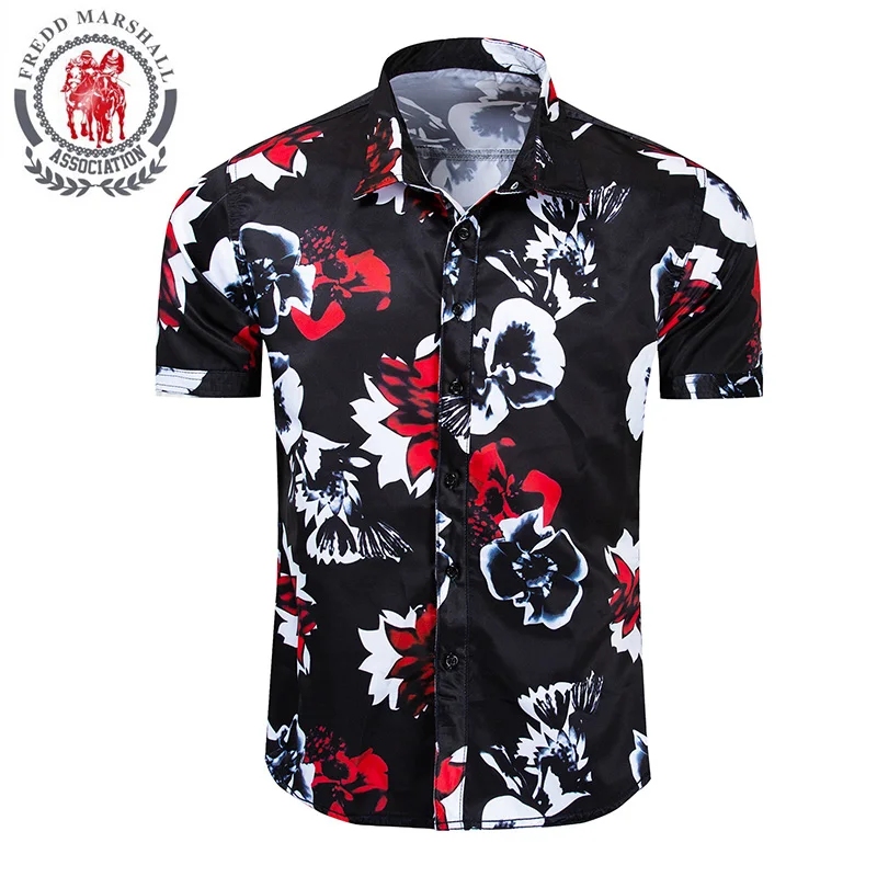 Fredd Marshall Camisa Hawaiana Hombre, пляжные рубашки для боулинга, повседневная одежда на пуговицах, мужская рубашка с коротким рукавом и 3D принтом, рубашка для отдыха - Цвет: 55893