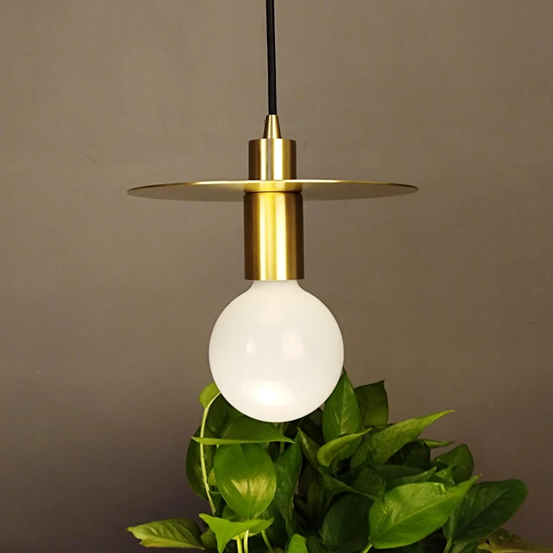 IKVVT الحديثة بسيطة الذهبي قلادة أضواء الشمال يطير القرص شكل الصمام شنقا مصباح ل السرير مطعم معيشة مدخل ديكو