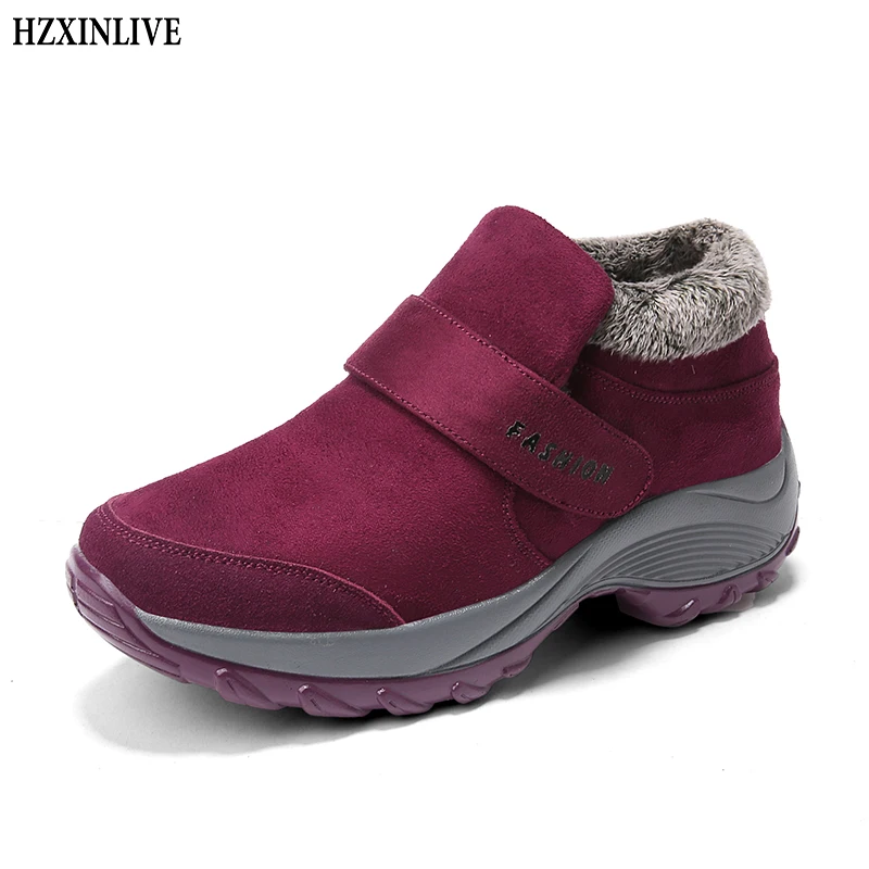 

HZXINLIVE 2018 Winter Women Snow Boots Waterproof Warm Plush Platform Ankle Boots Hiking Sneakers Shoes Botas Mujer Invierno